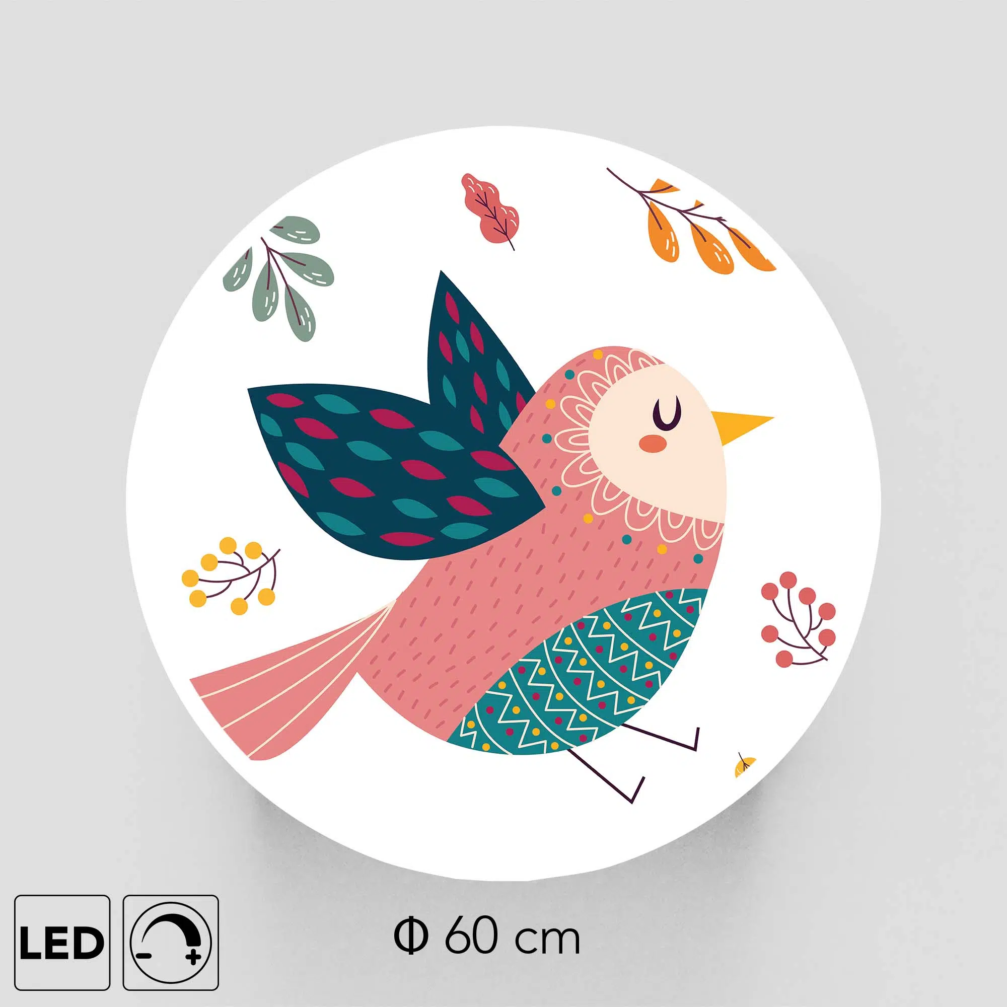 Plafonnier oiseau rond présentation
