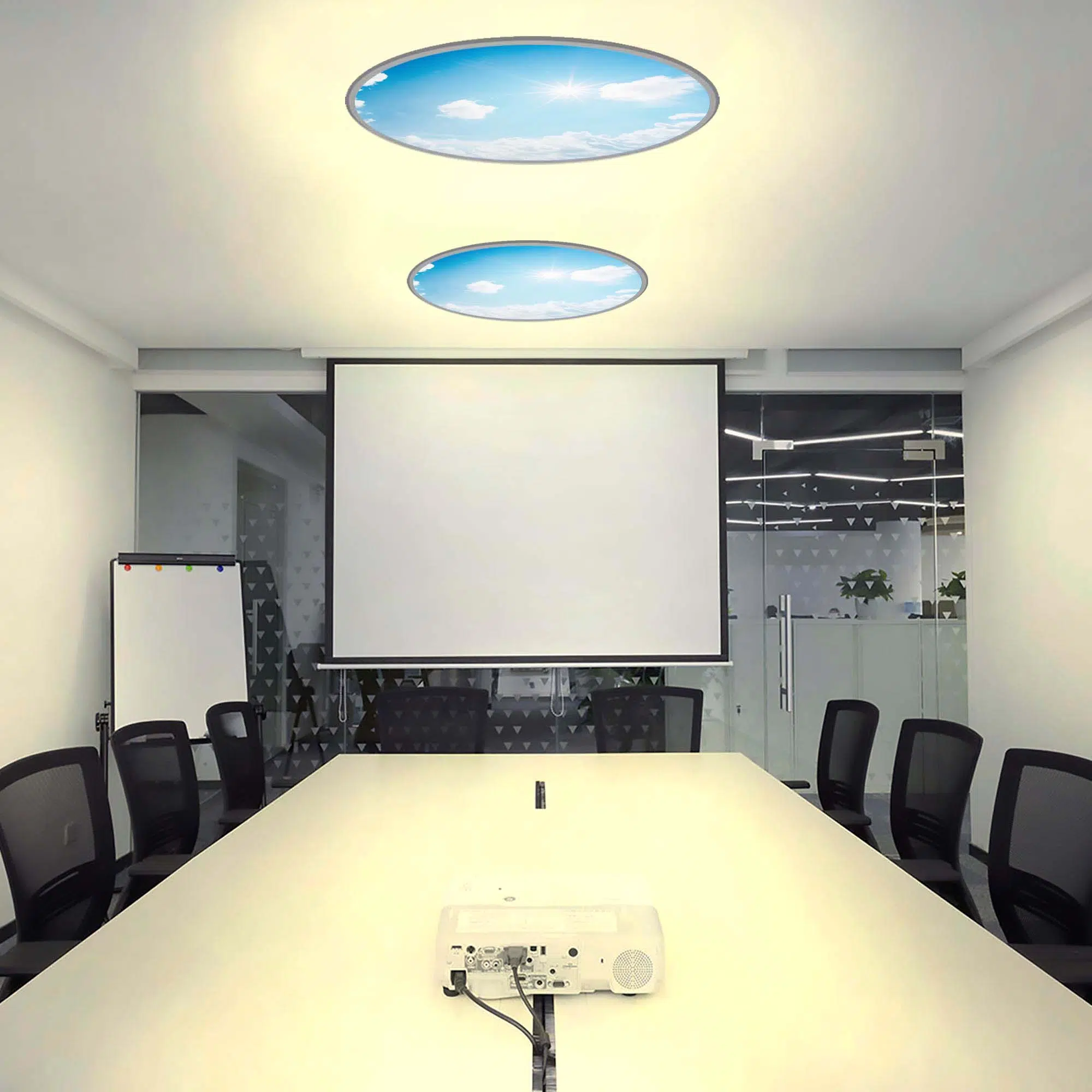 Dalle LED personnalisable 60 rond allumée Dalle LED personnalisable 60 rond allumée