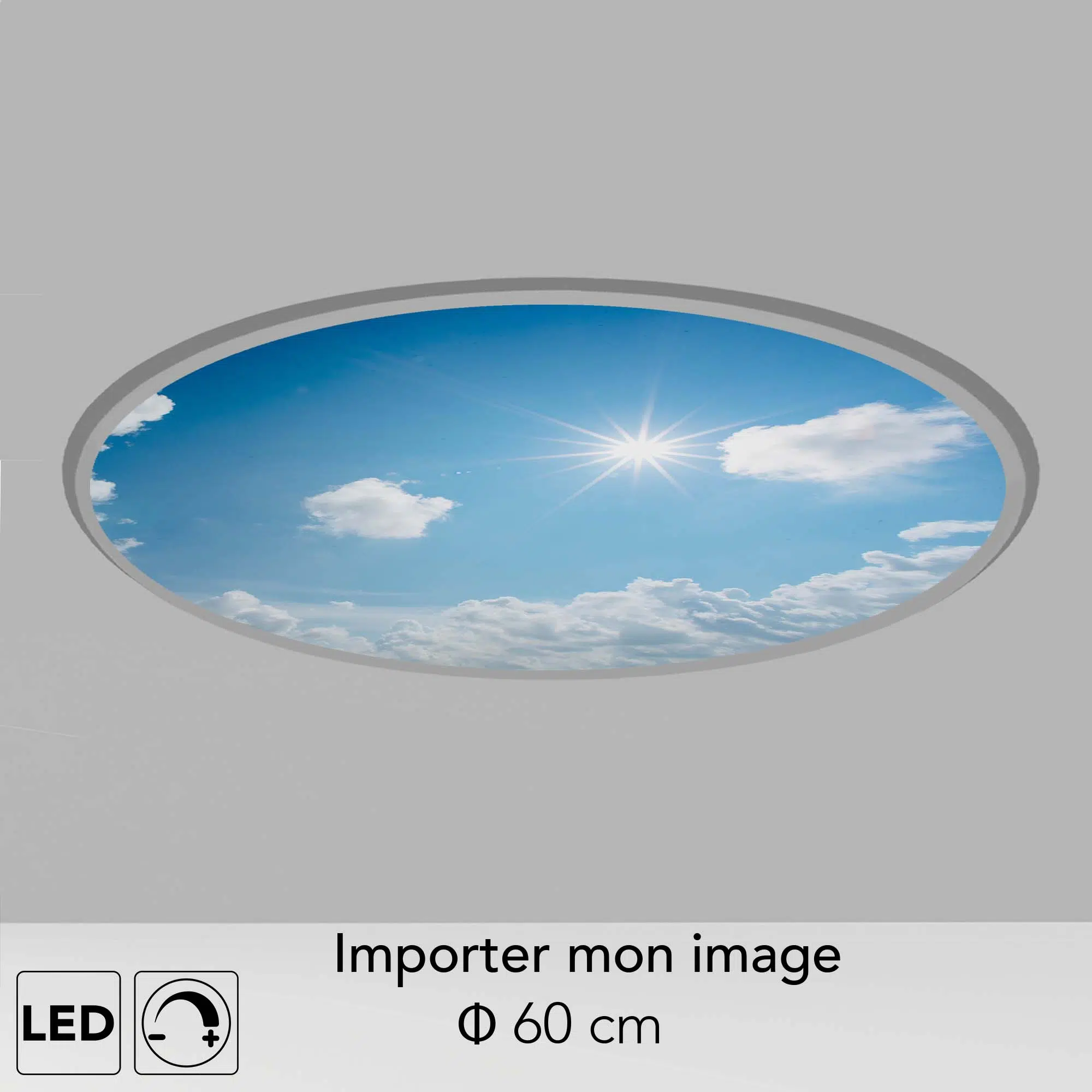 Dalle LED personnalisable 60 rond Dalle LED personnalisable 60 rond
