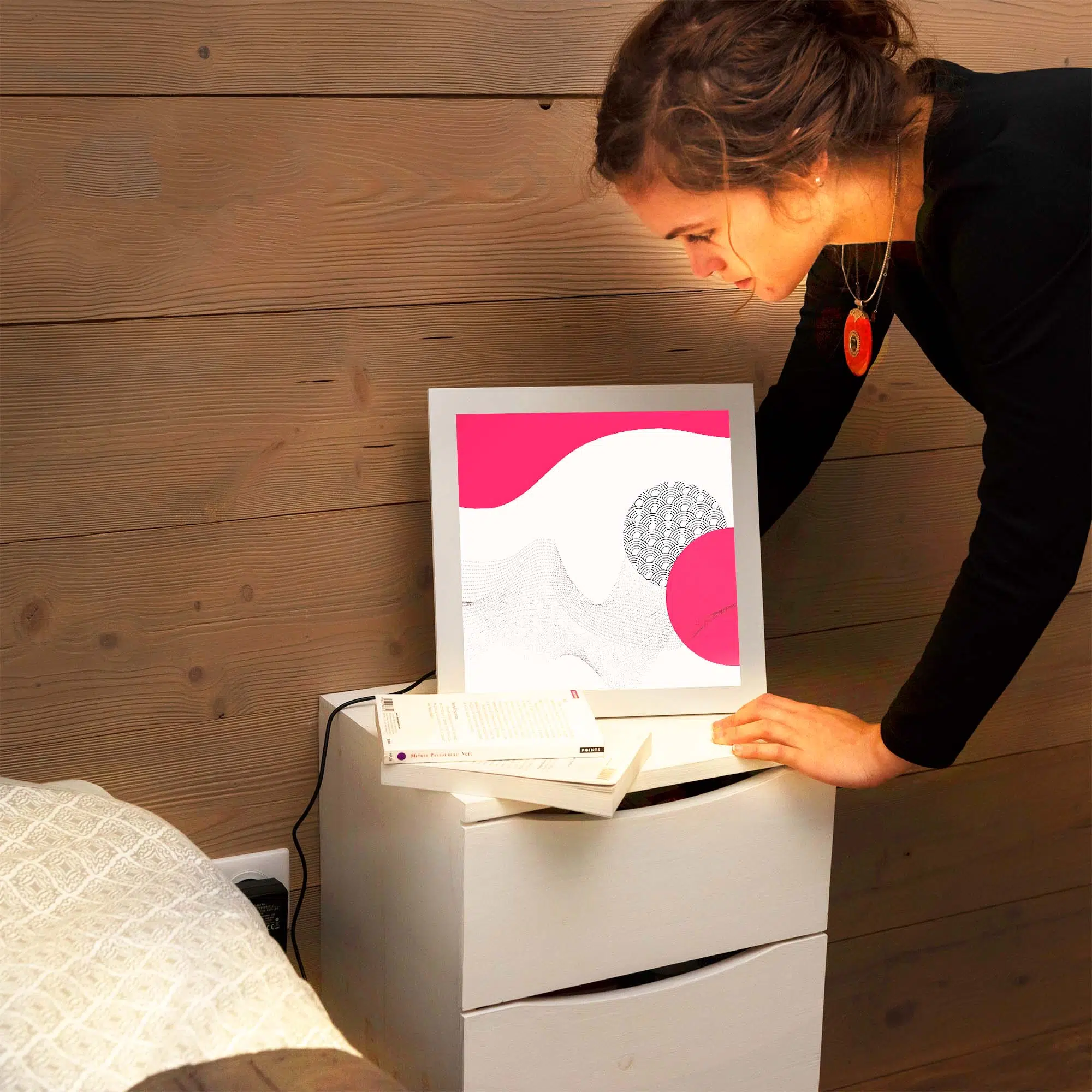 Cadre LED personnalisable 30x30 allumé