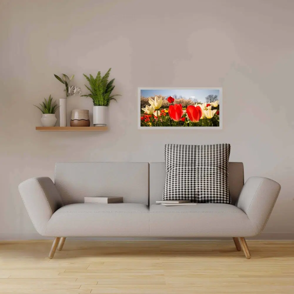 Applique murale champ tulipes éteinte