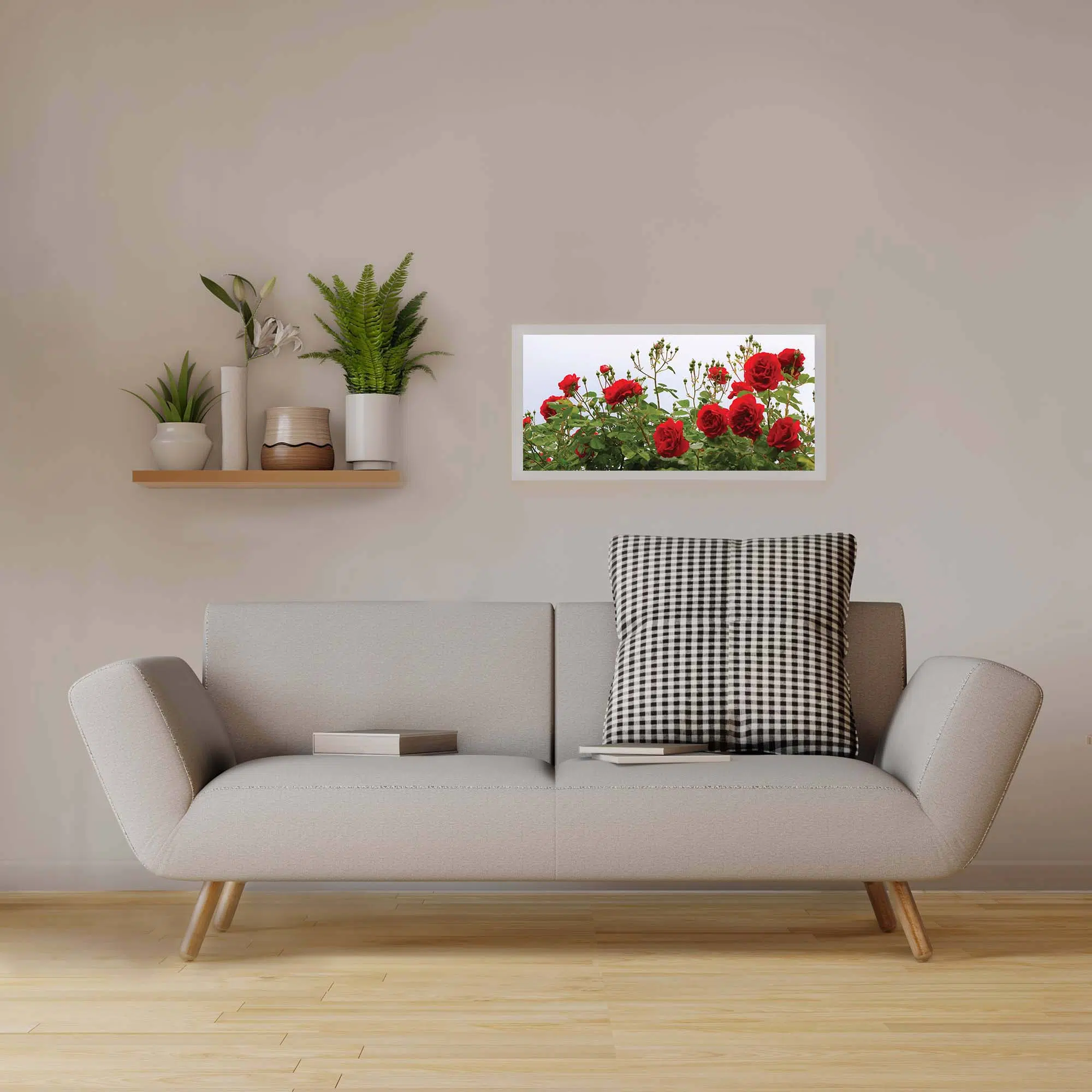 Applique murale roses rouges éteinte