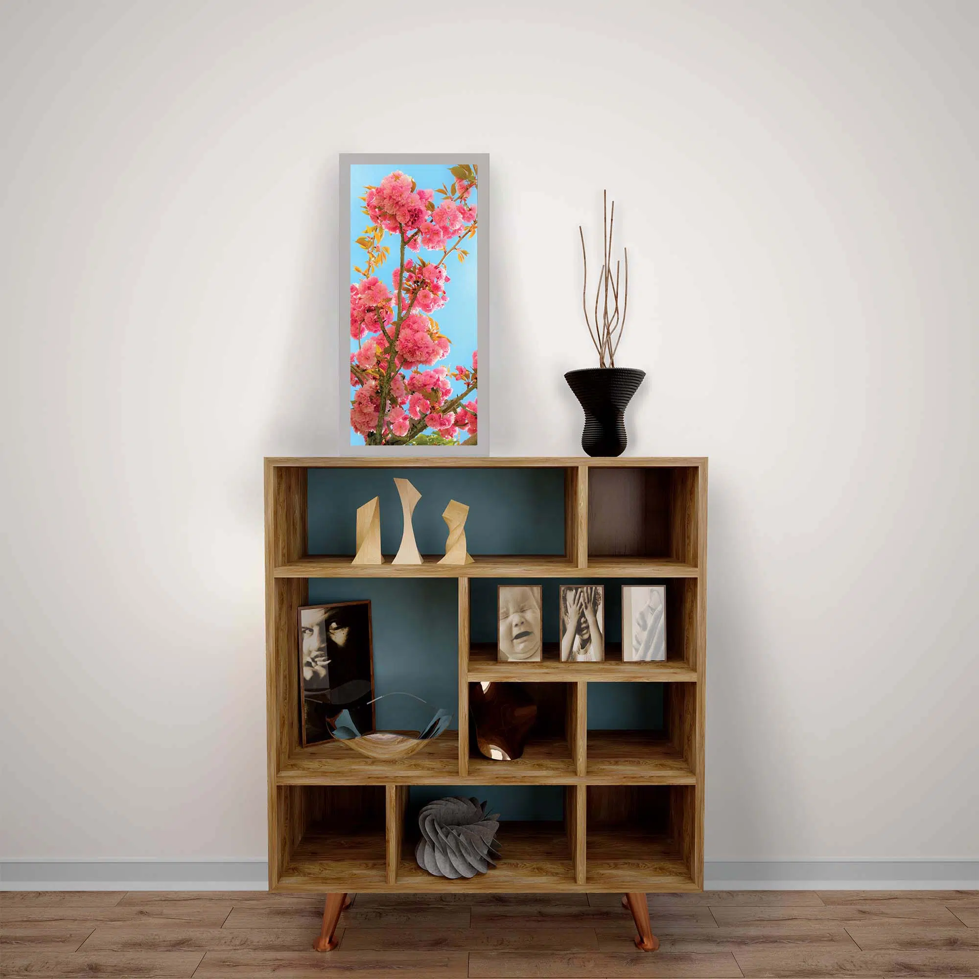 Lampe arbre fleur rose éteinte Lampe arbre fleur rose éteinte