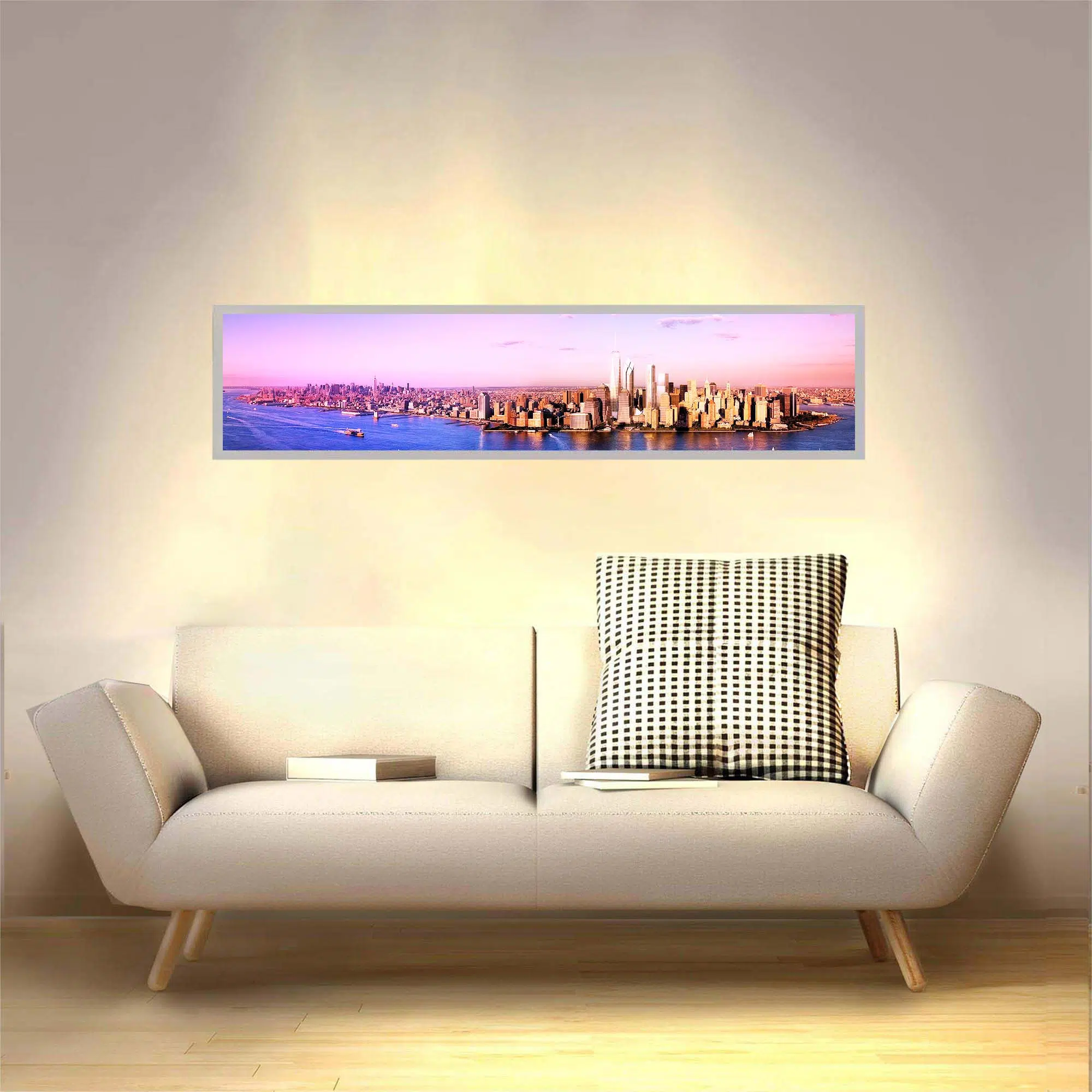 Applique murale New York panoramique allumée