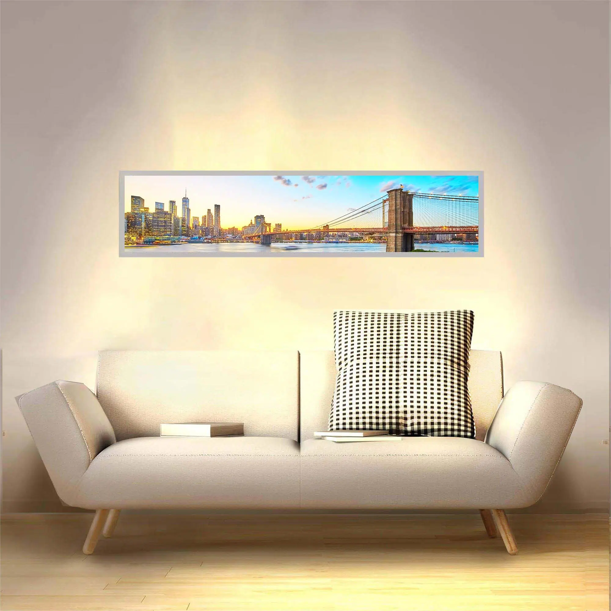 Applique murale pont Brooklyn allumée