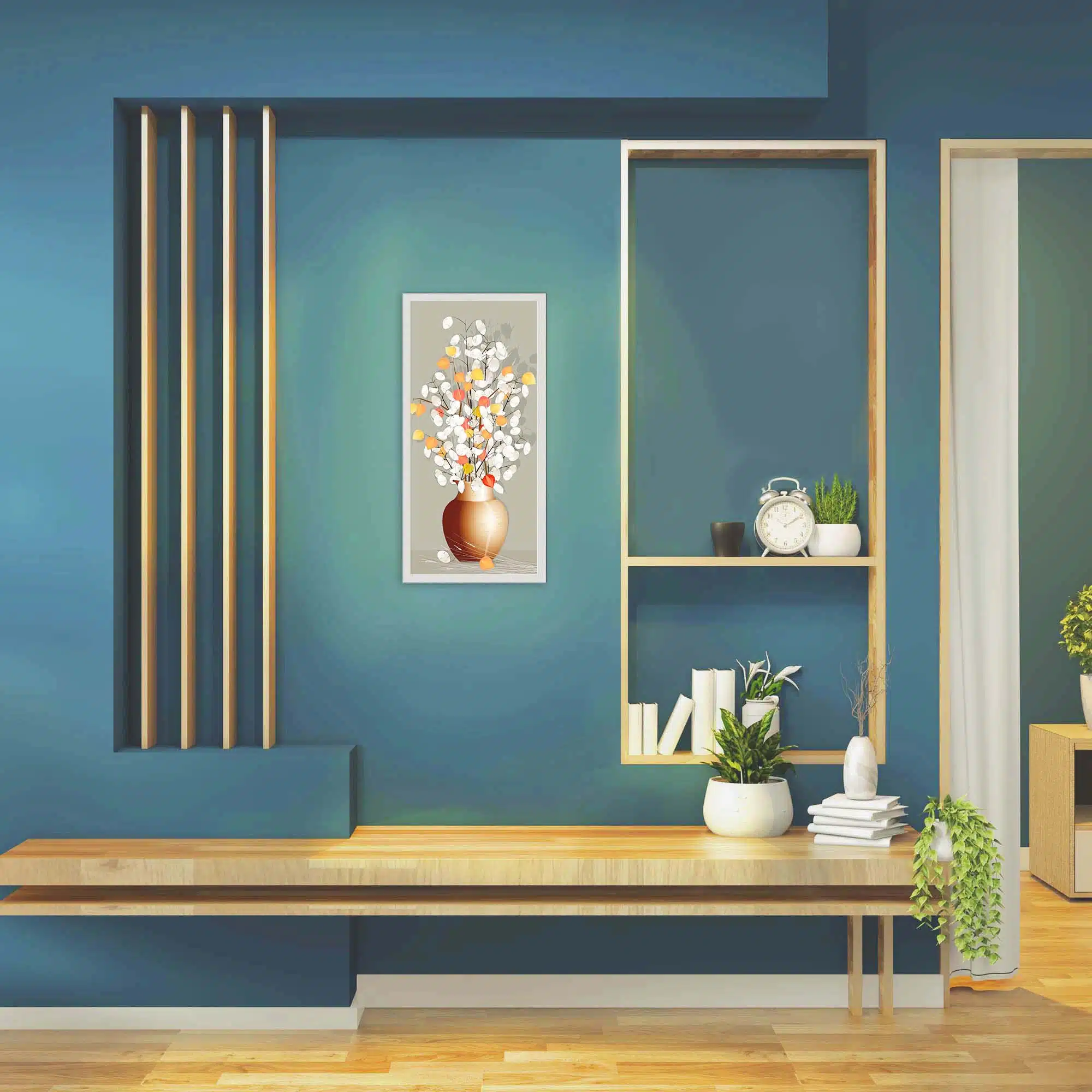 Applique murale bouquet allumée