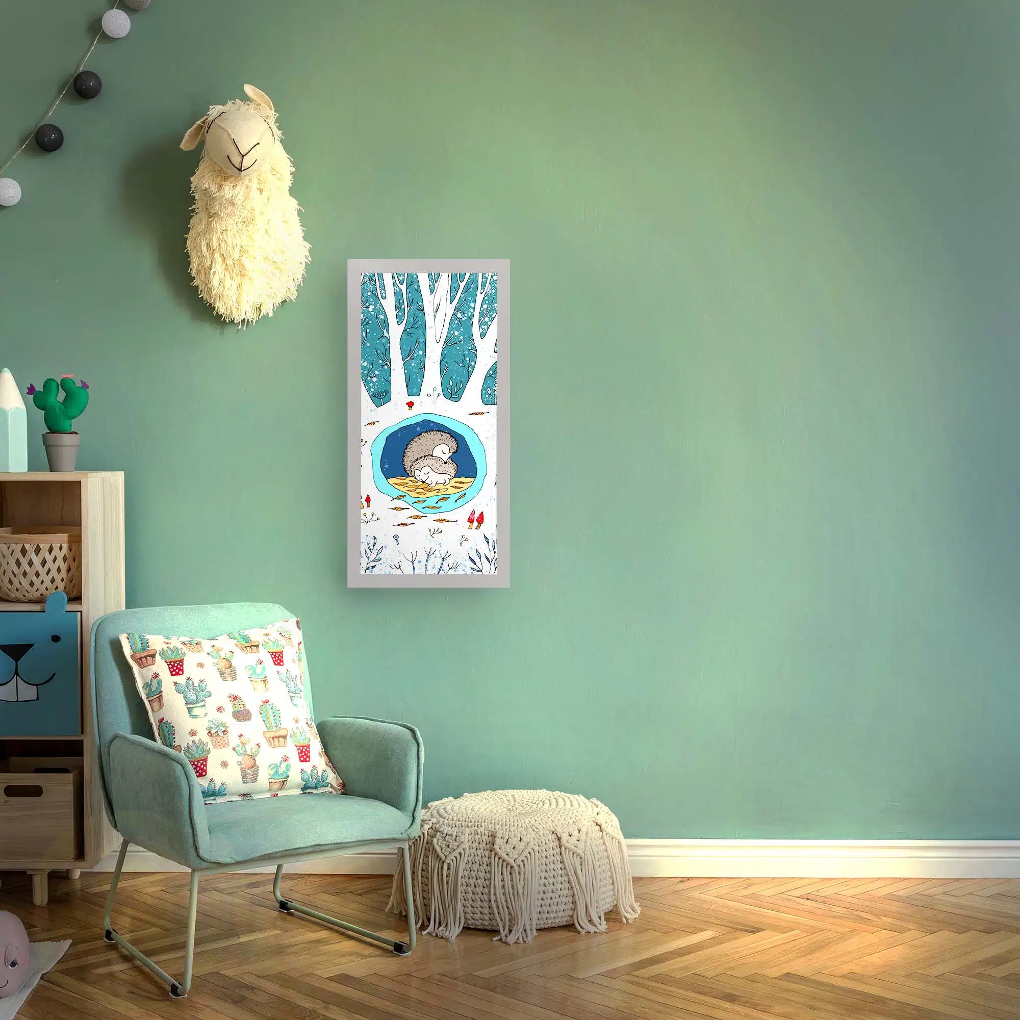 Applique murale hérisson allumée Applique murale hérisson allumée