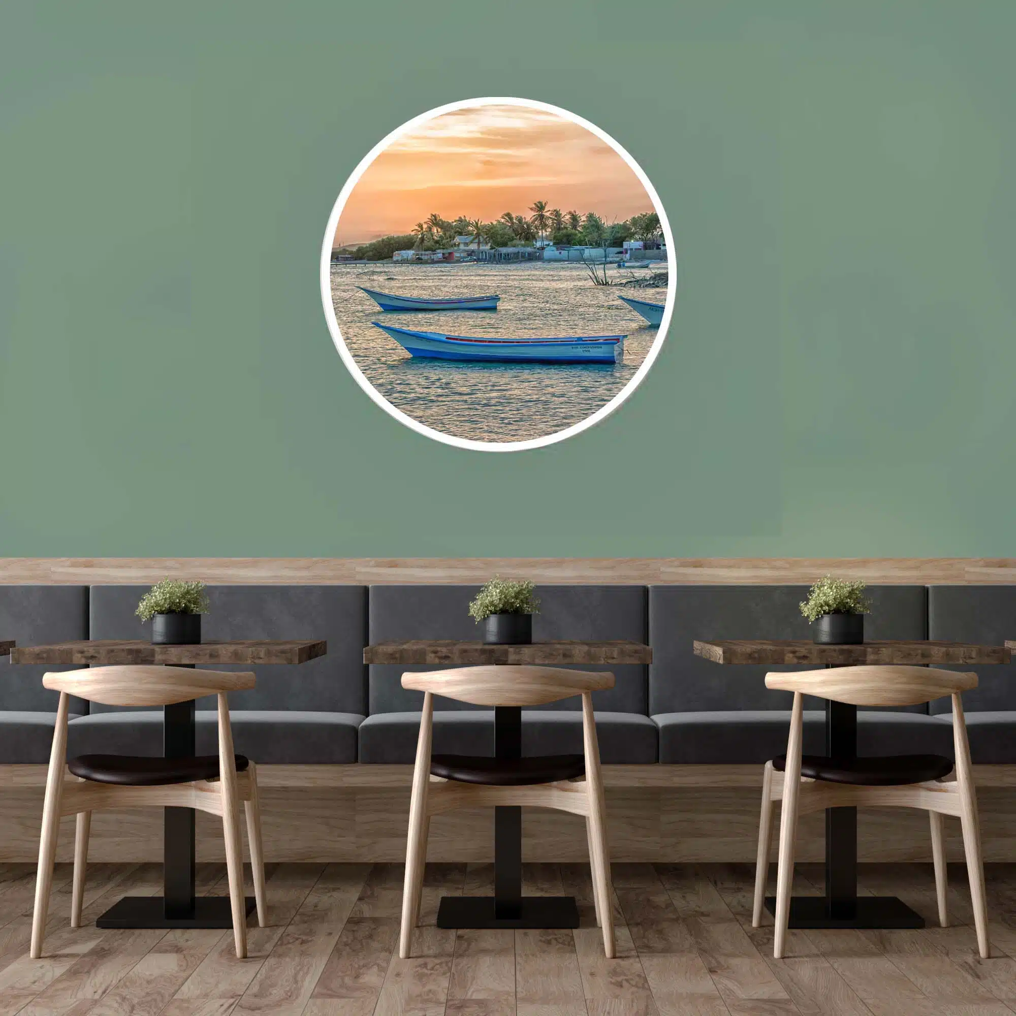 Tableau LED rond personnalisable éteint