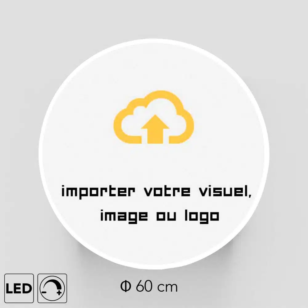 Tableau LED rond personnalisable visuel