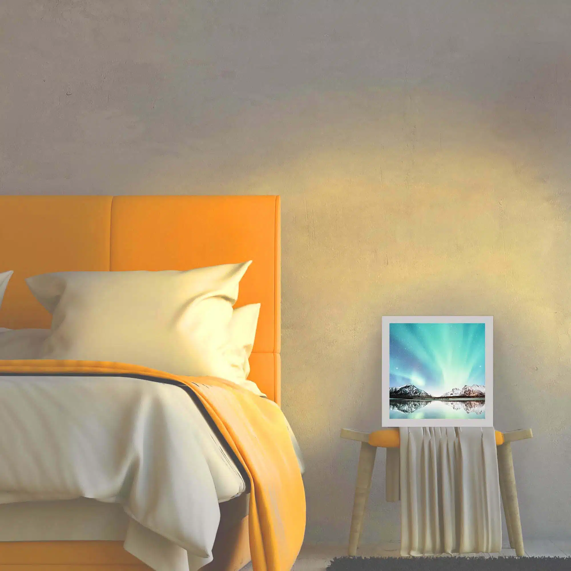 Lampe aurore polaire allumée Lampe aurore polaire allumée