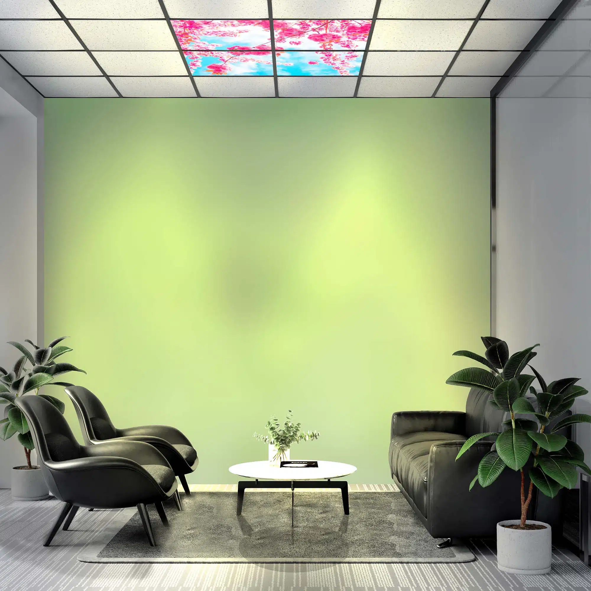 Panneaux LED fleurs roses allumé Panneaux LED fleurs roses allumé