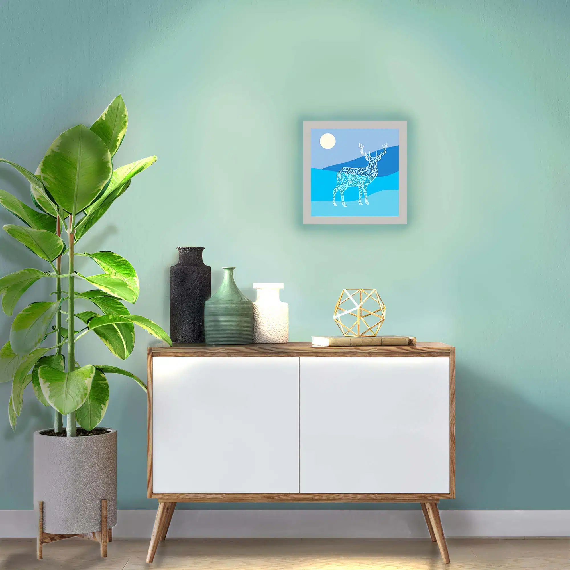 Applique murale cerf allumée Applique murale cerf allumée