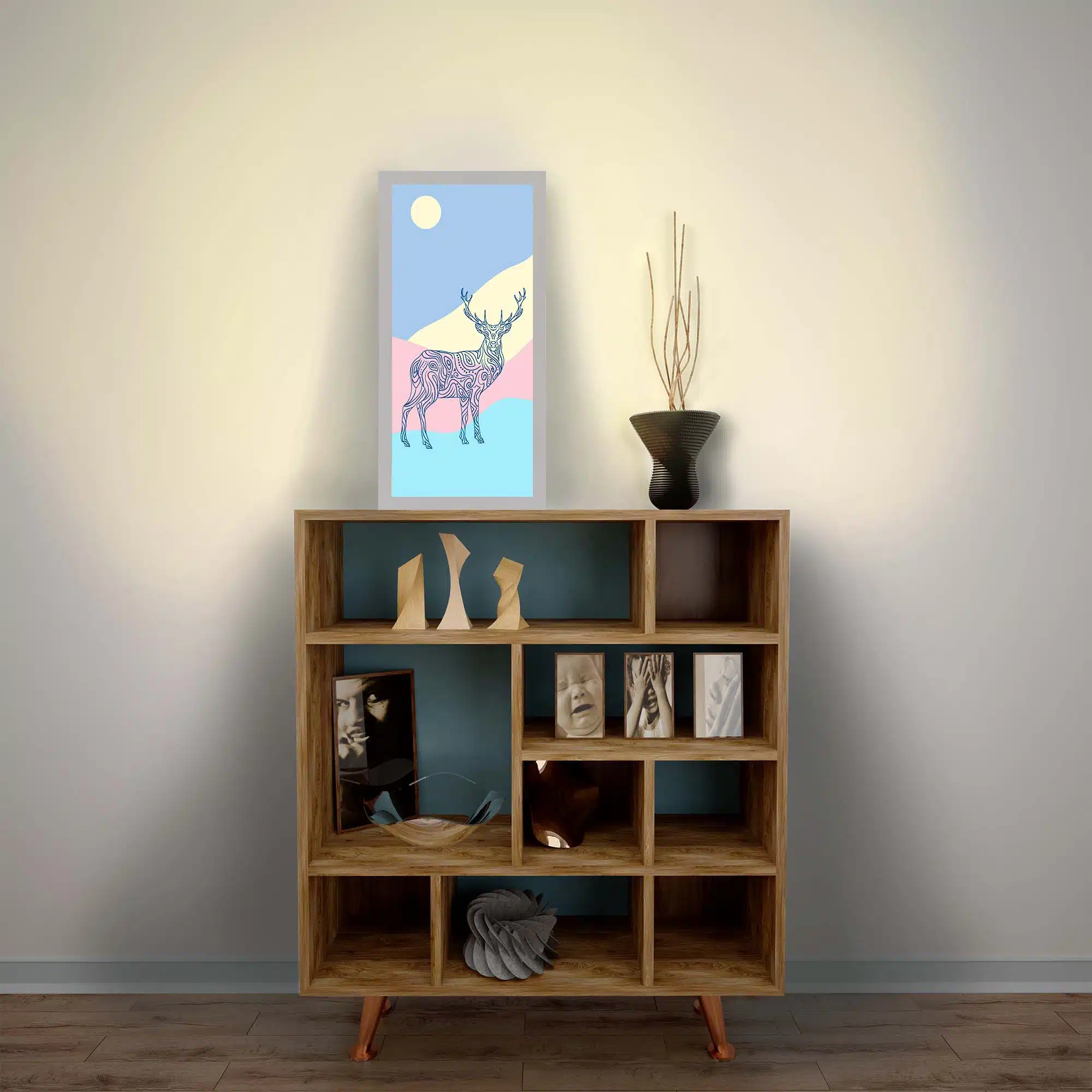 Lampe cerf verticale allumée