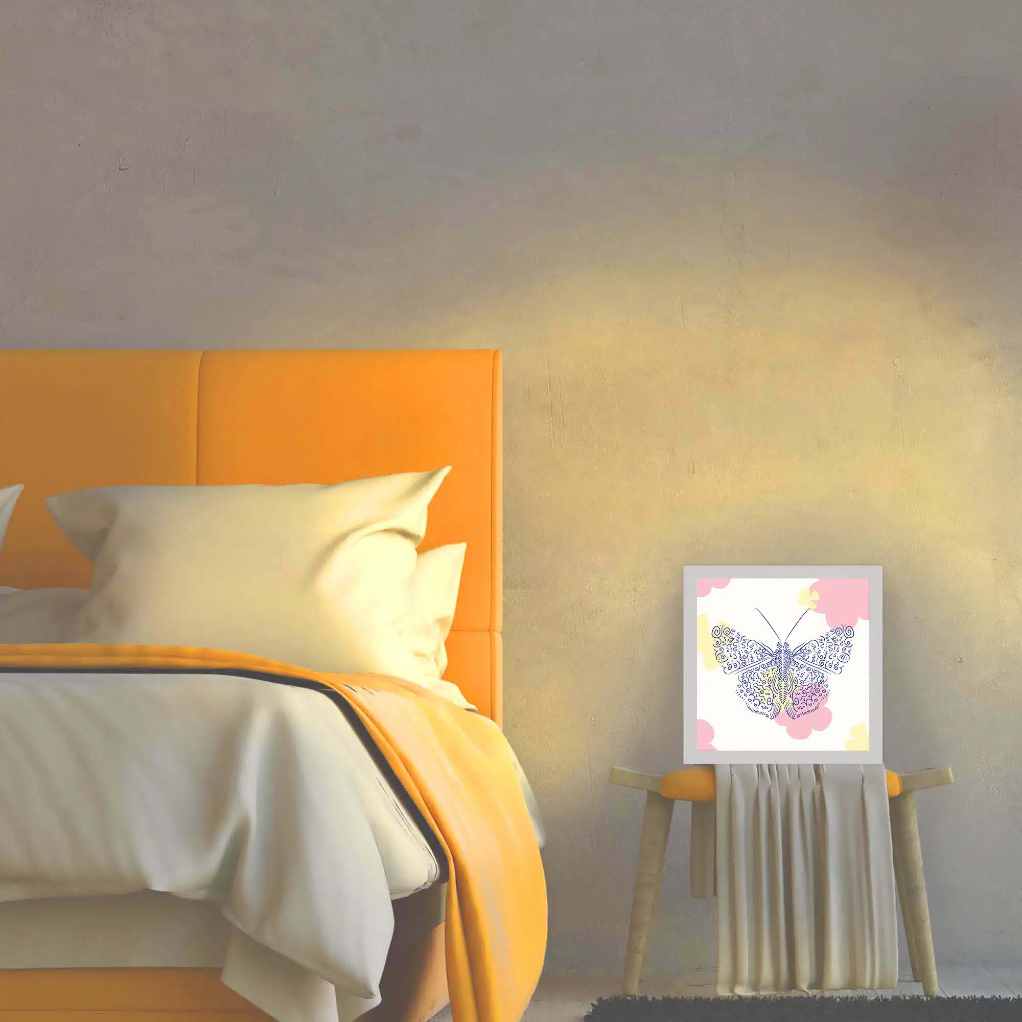 Lampe papillon allumée Lampe papillon allumée