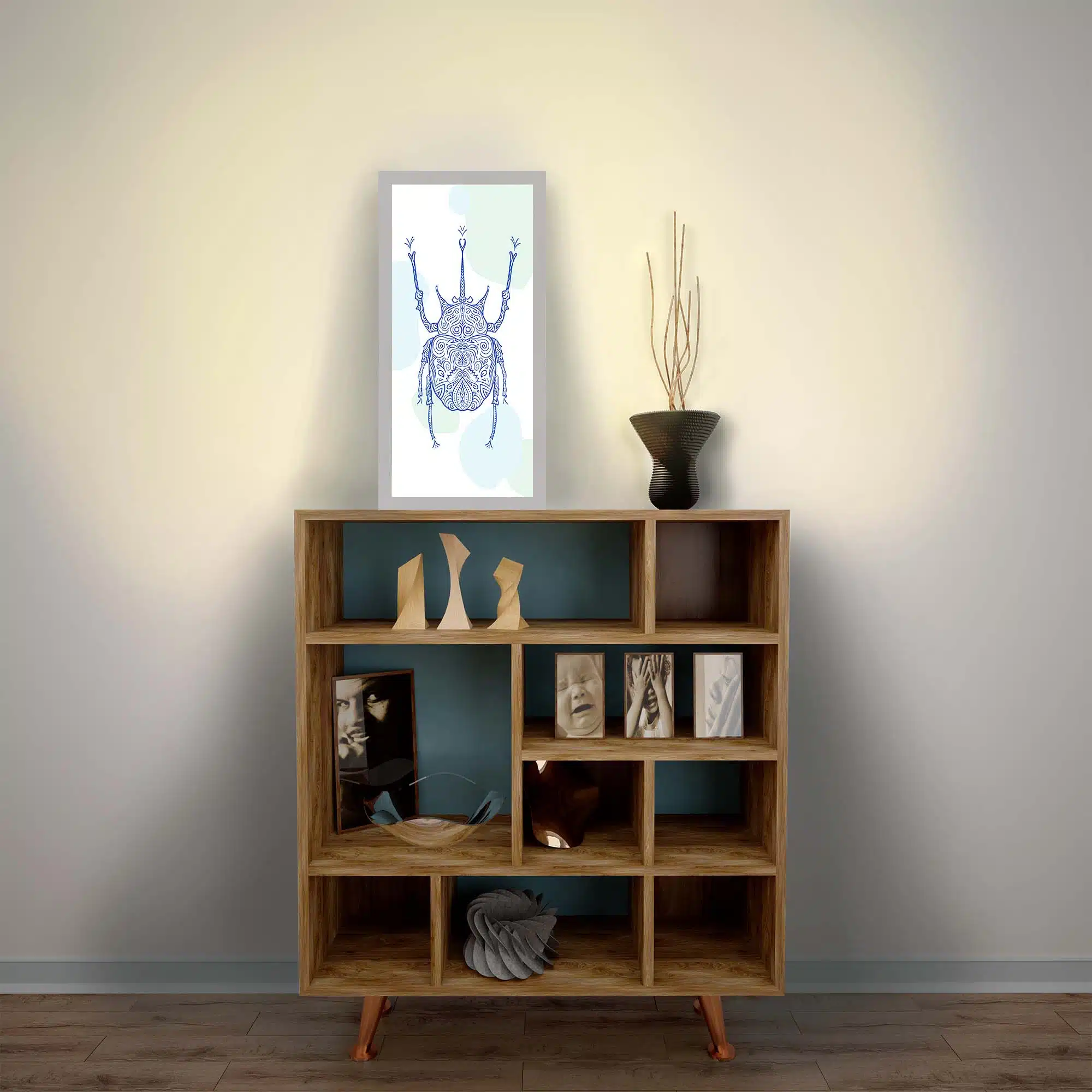 Lampe scarabée allumée Lampe scarabée allumée