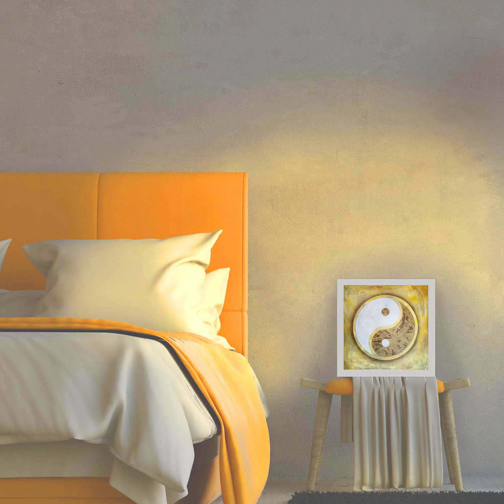 Lampe yin yang allumée Lampe yin yang allumée