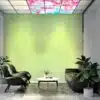 Panneau LED ciel et fleurs allumé