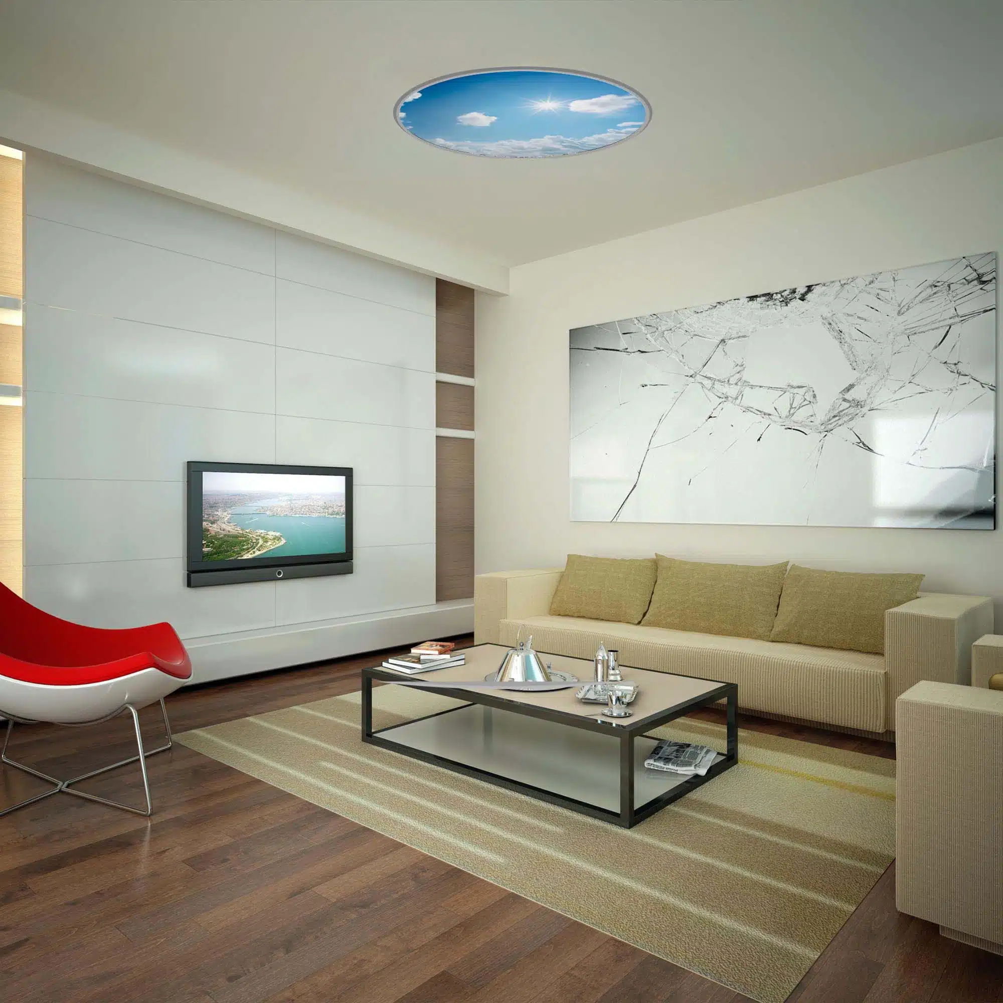 Plafonnier soleil rond éteint