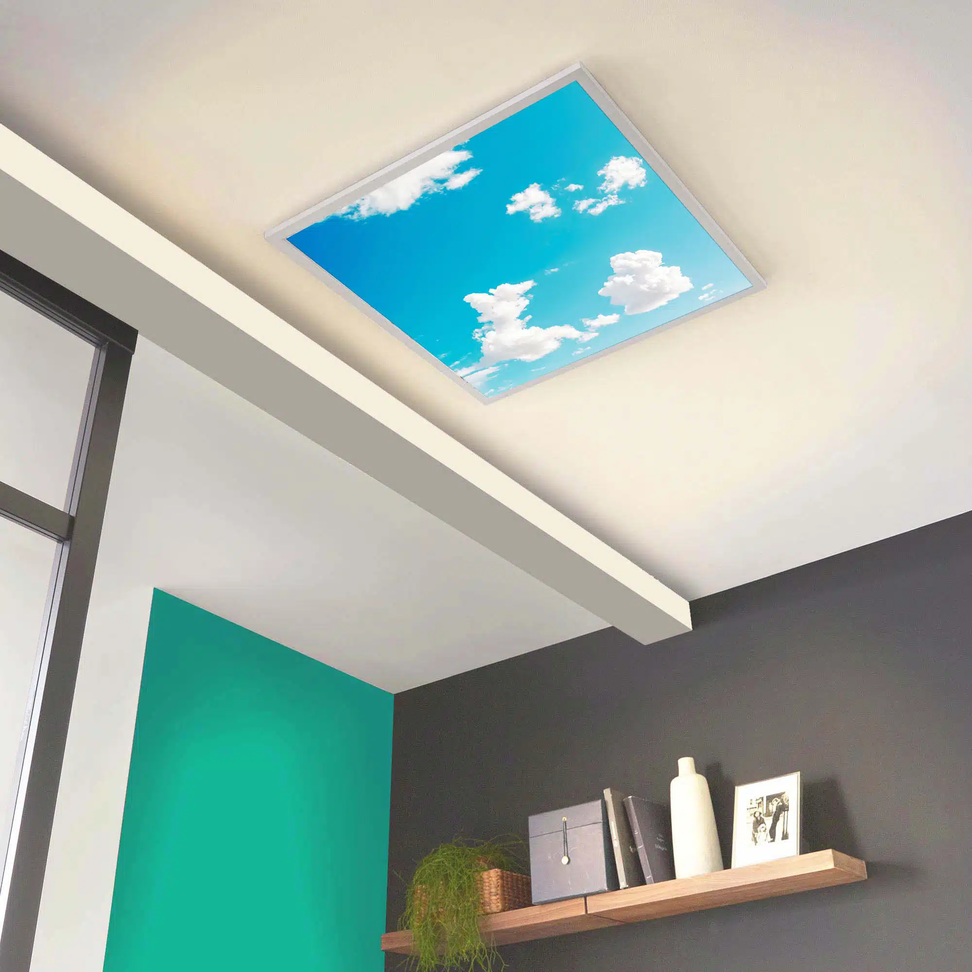 Plafonnier ciel azur allumé