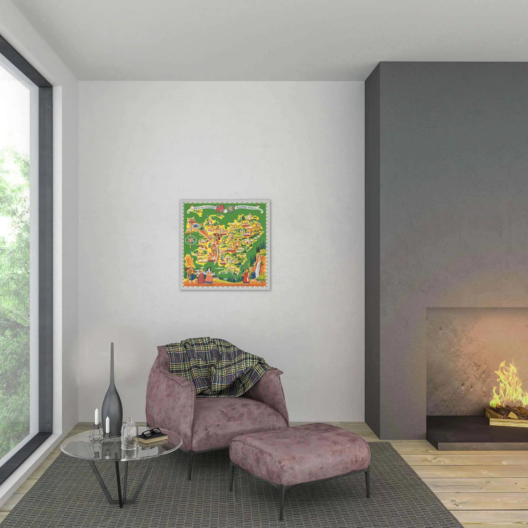 Applique murale Bourgogne Franche-Comté éteinte