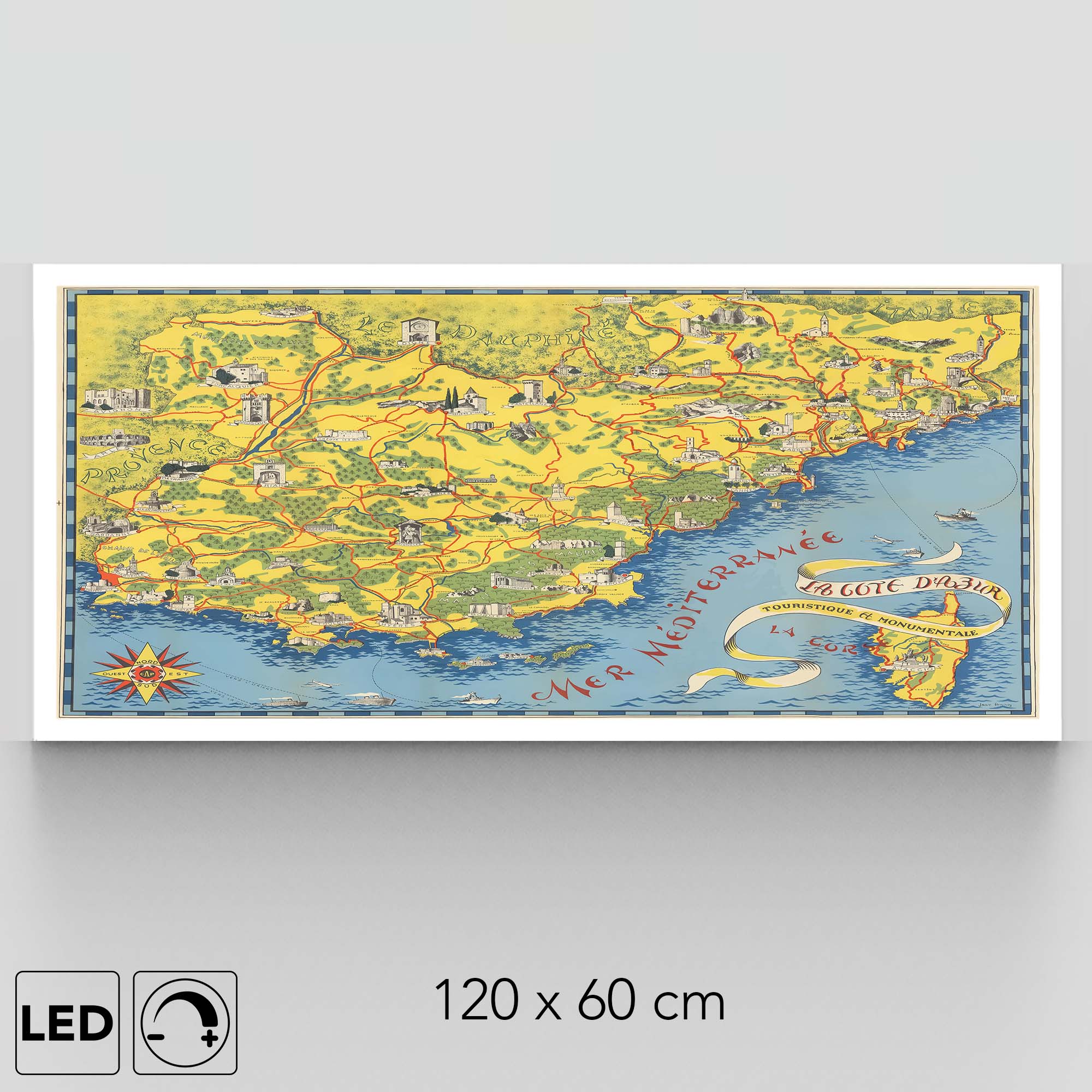 Applique murale cote azur touristique