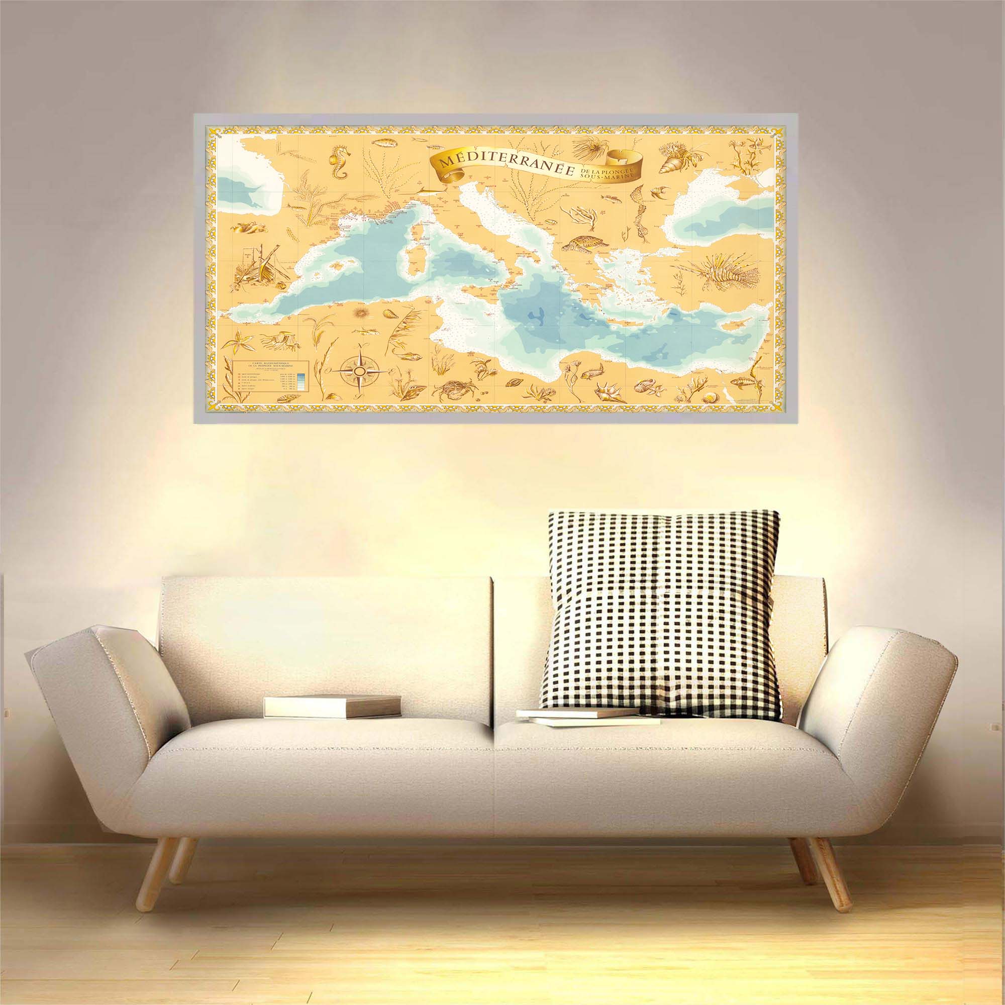 Applique murale Méditerranée allumée