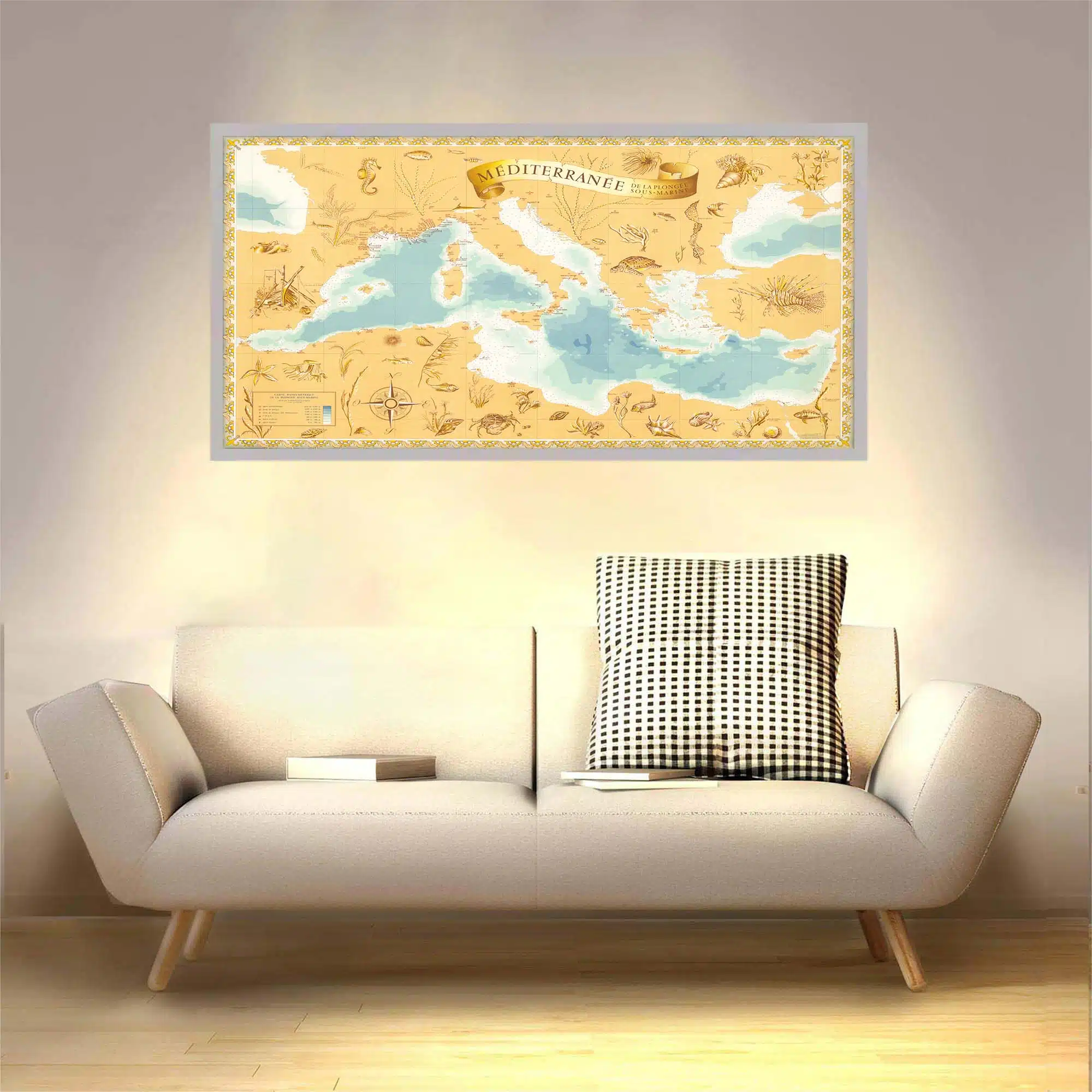 Applique murale Méditerranée allumée