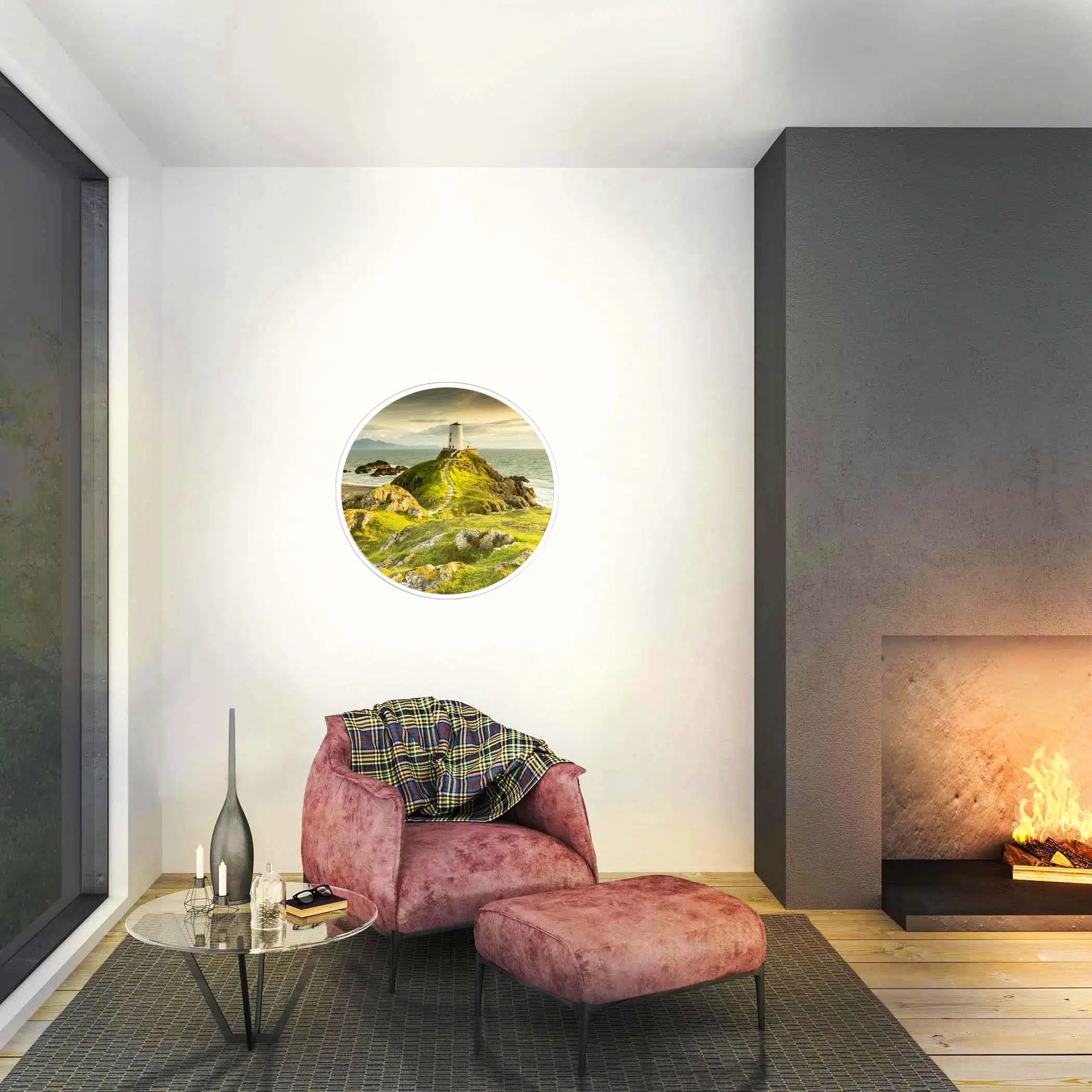 Applique murale phare Llanddwyn allumée